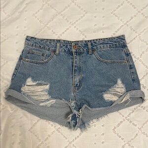 Forever 21 Blue Distressed Jean Shorts